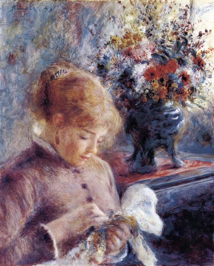 Pierre-Auguste Renoir Feune Femme cousant